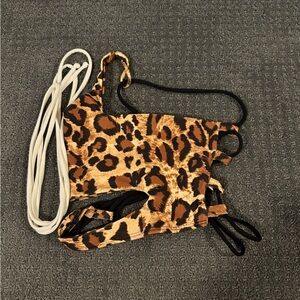 Leopard Print Girls' Tank Top - Brown